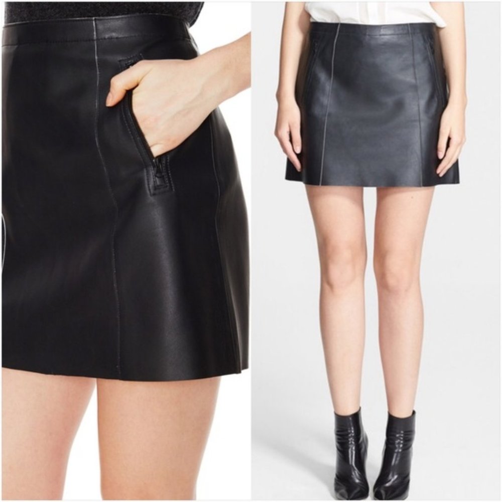 Vince Leather Skirt